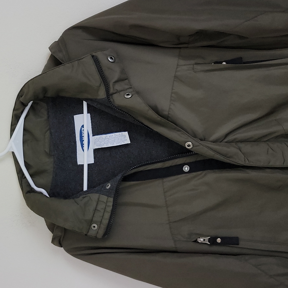 Old Navy Olive Green Fleece Lined Hooded Jacket M